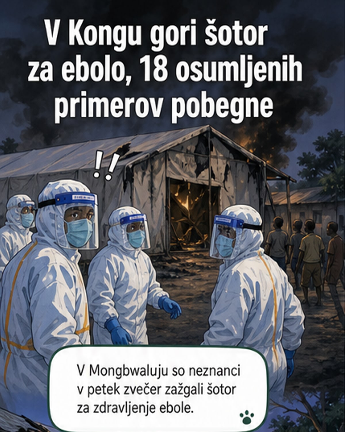 V Kongu ponovno zažgali zdravstveni šotor