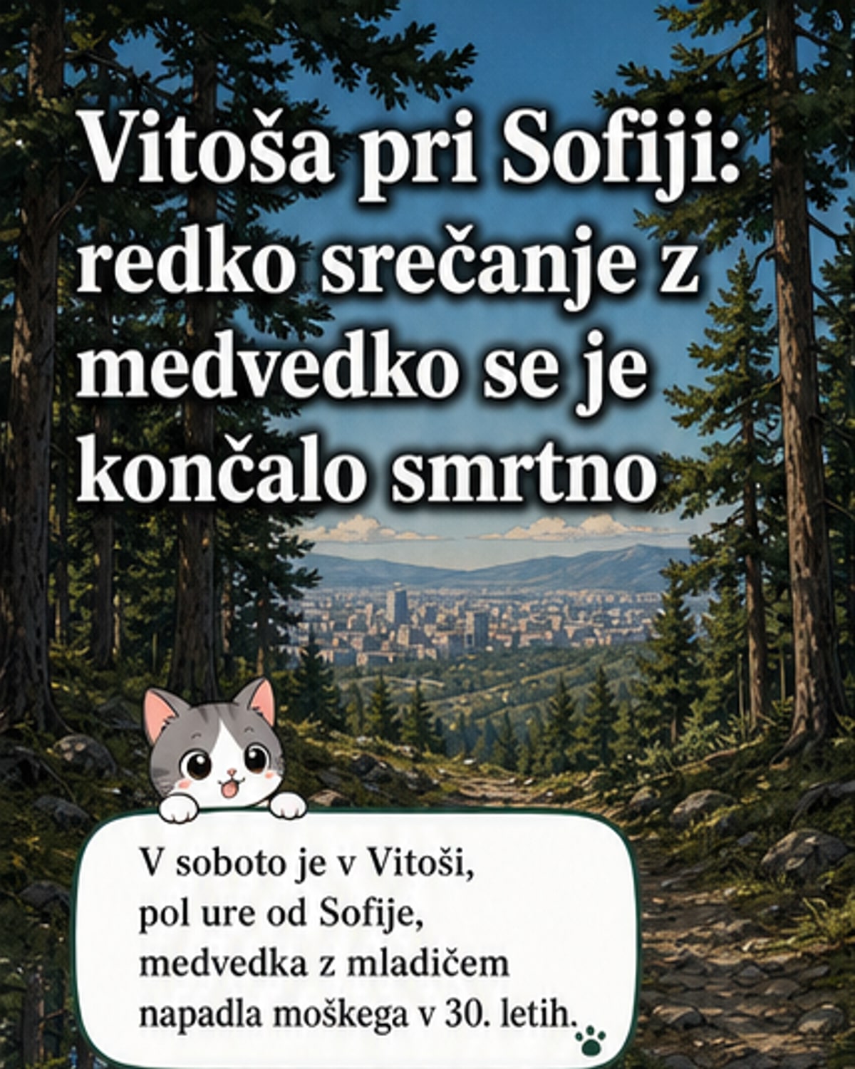 Rjavi medved ubil moškega v bližini Sofije