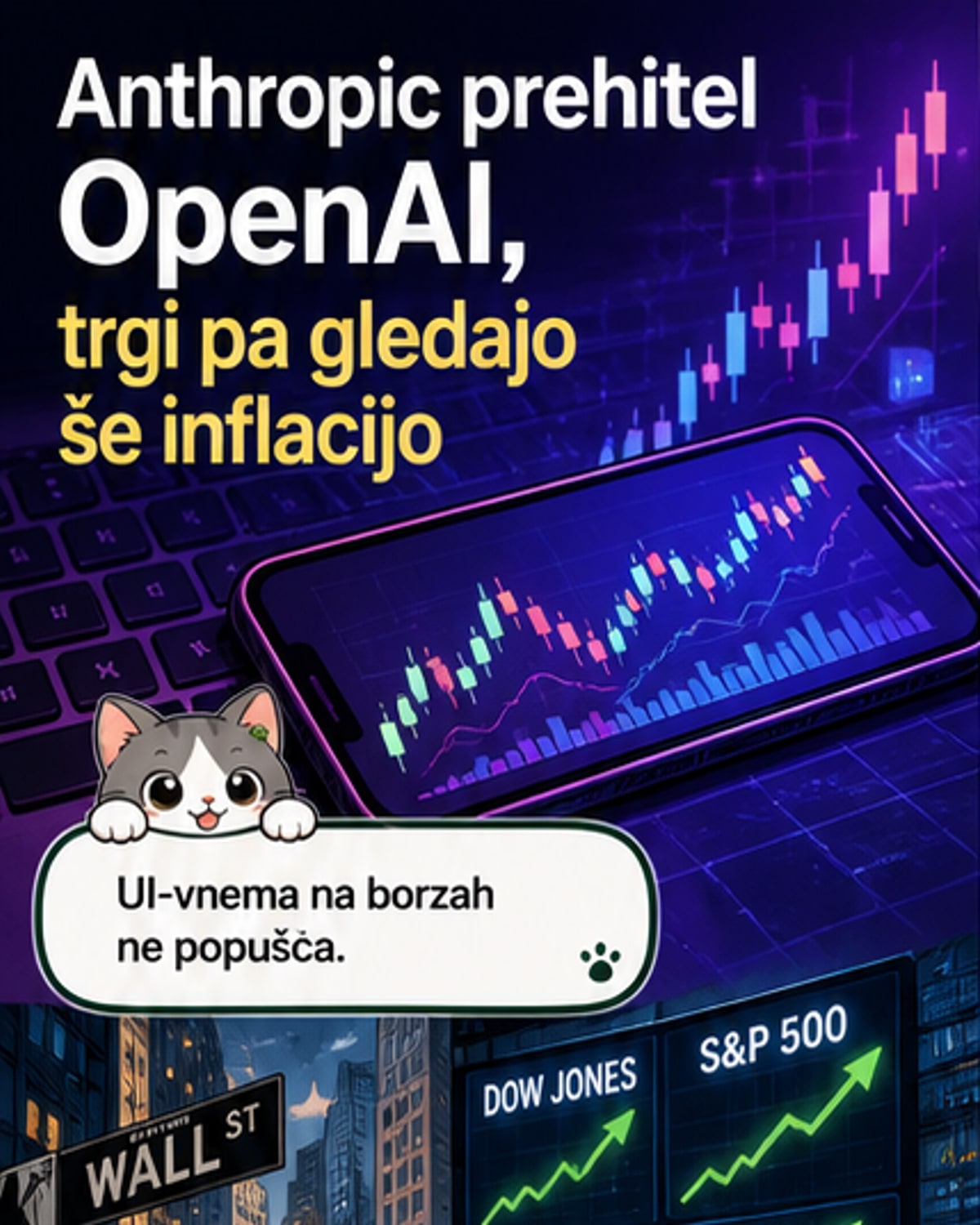 Anthropic prehitel OpenAI, inflacija v Sloveniji morda že mimo vrha
