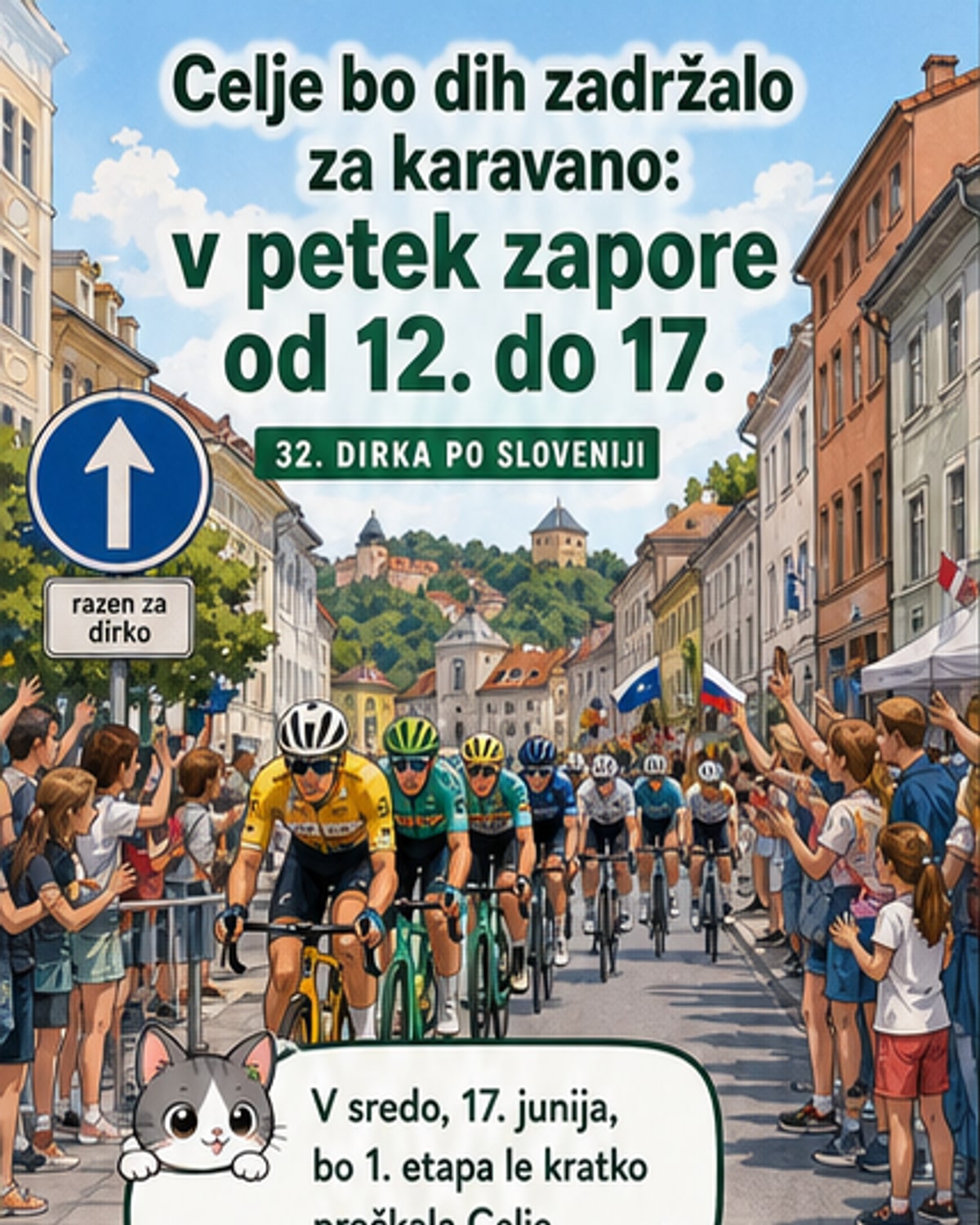 Dirka Po Sloveniji skozi Celje: trikrat po mestu