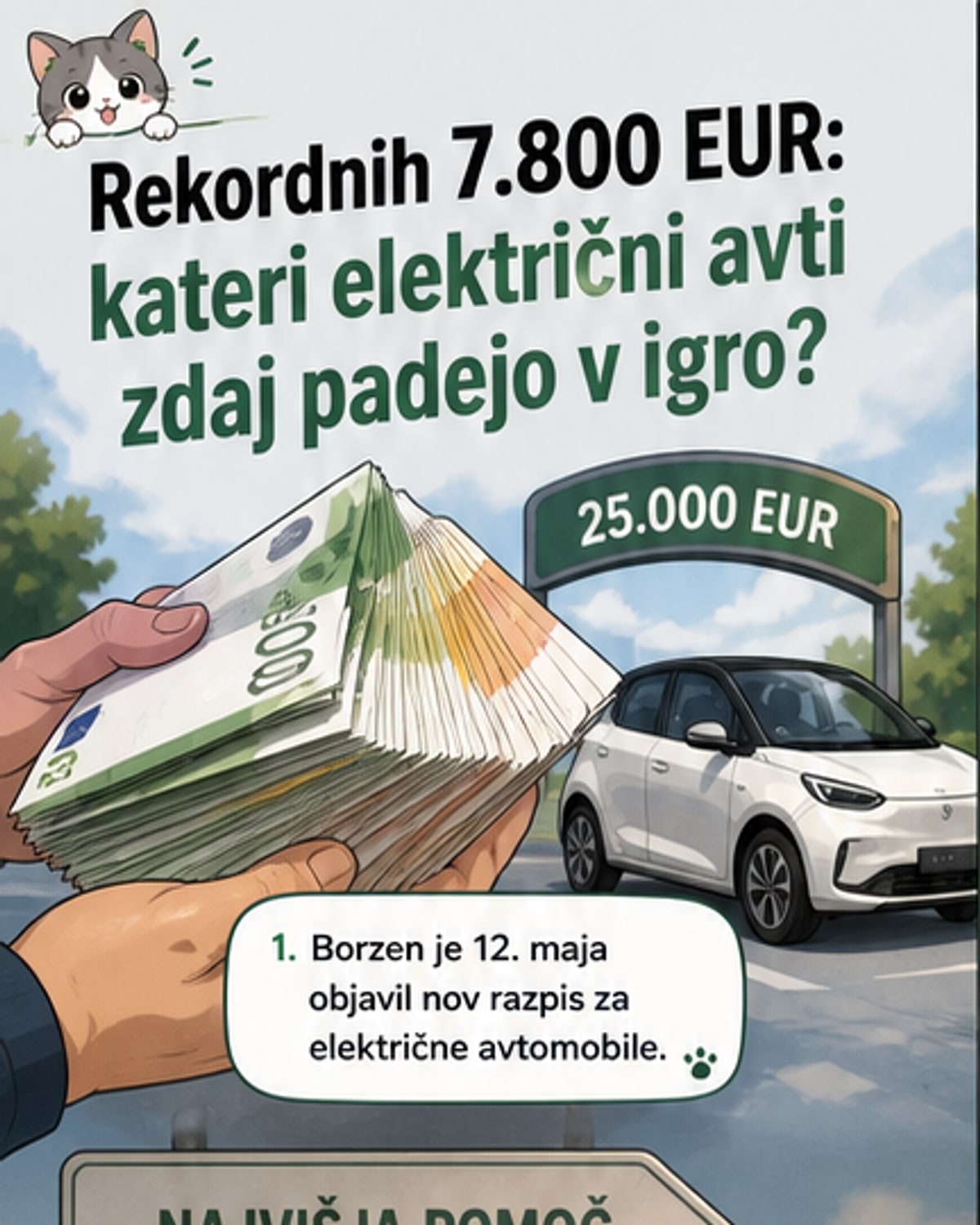 Rekordna subvencija za električne avte