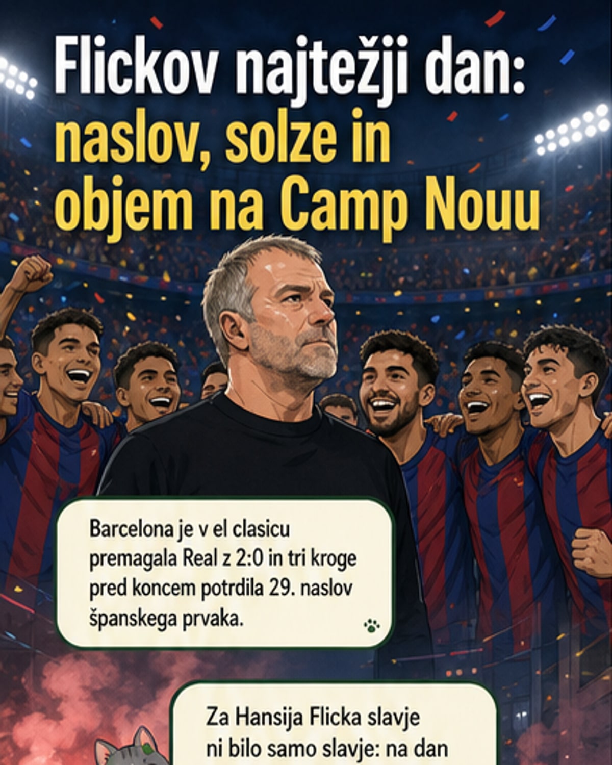 Flickov čustveni dan po zmagi