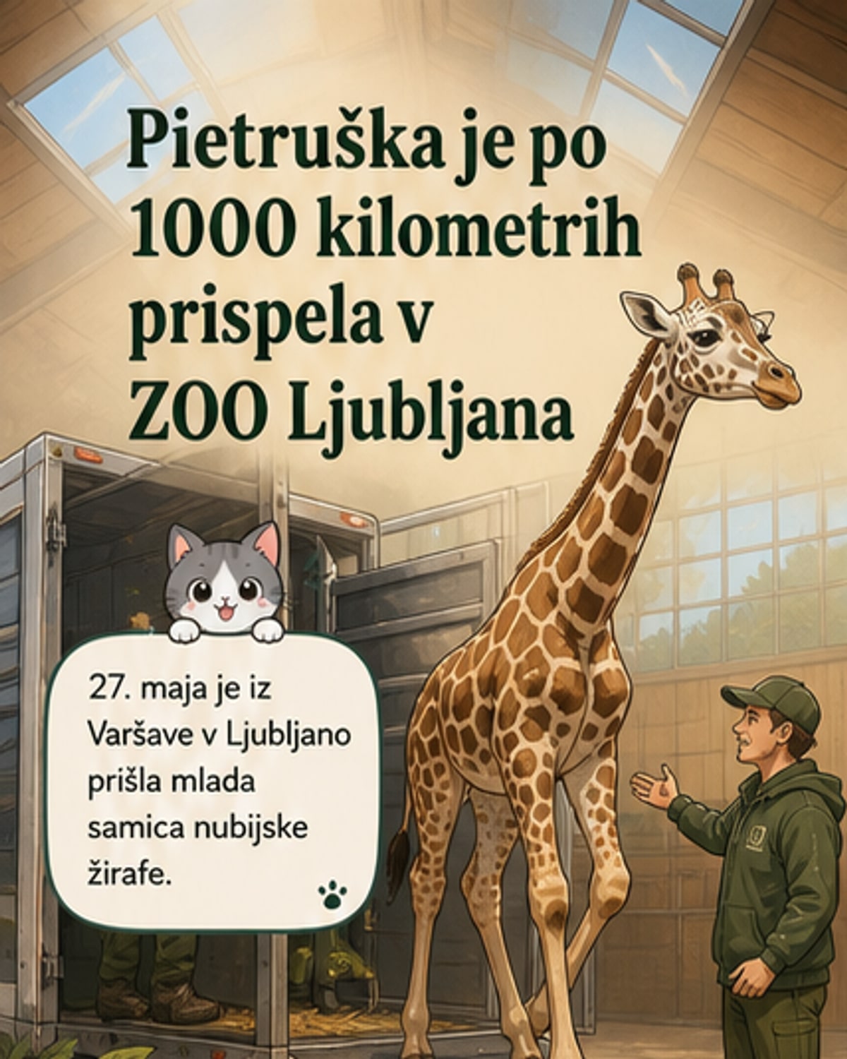 V Ljubljano prispele žirafe