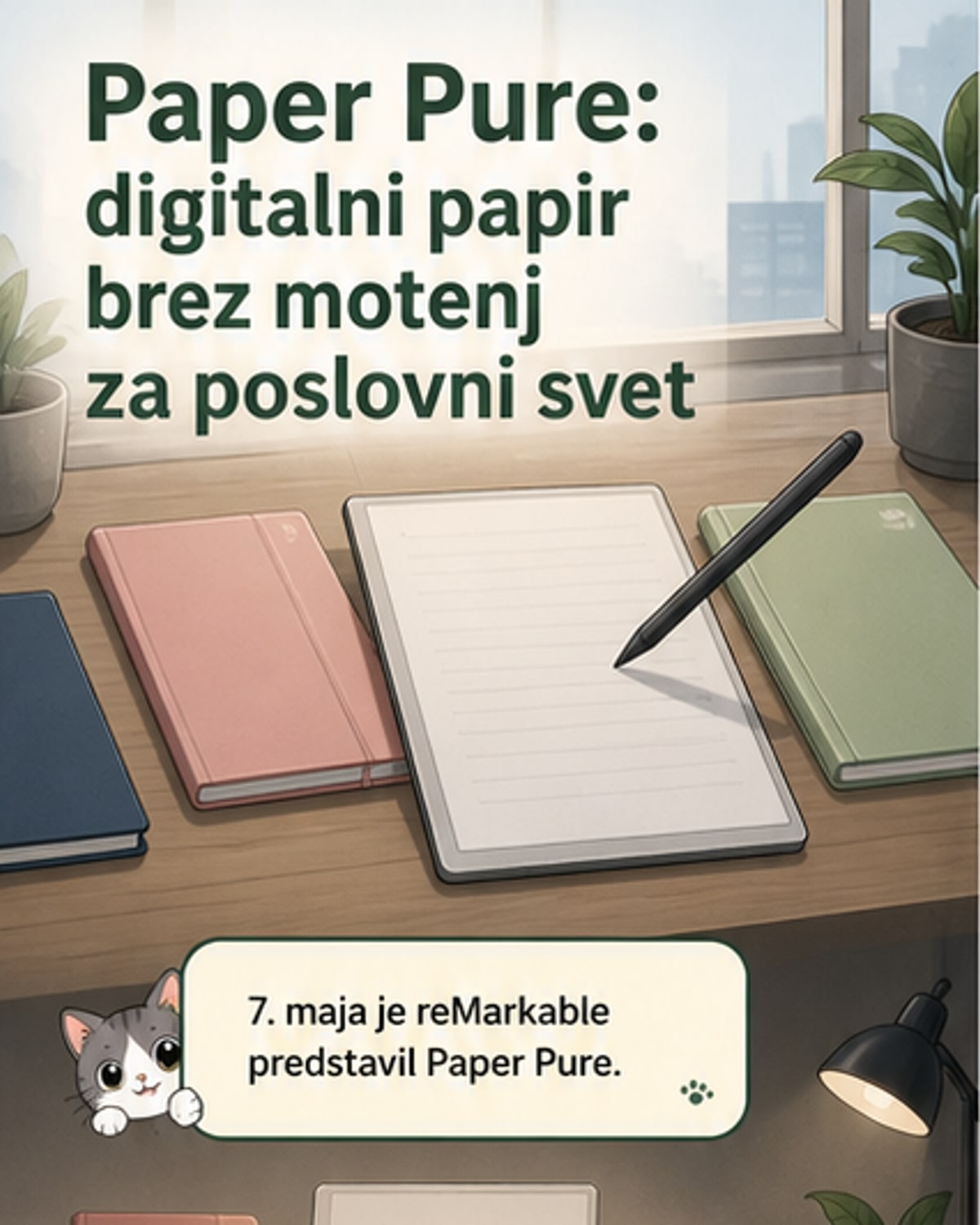 Nova e-papir tablica za pisanje brez motenj