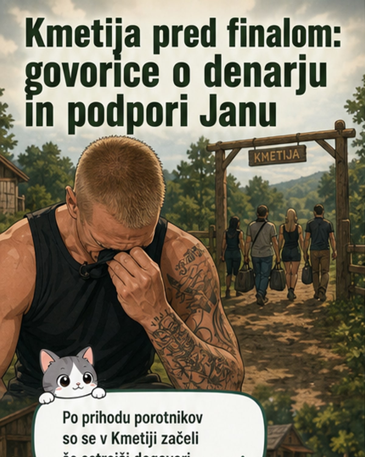 Kdo je ponudil denar za podporo v 'Kmetiji'?