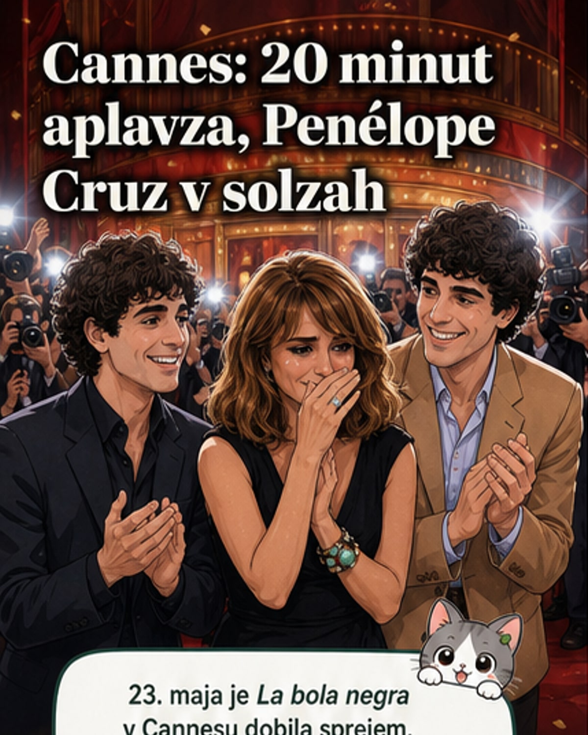 Penélope Cruz zaplakala po 20 minutah ovacij
