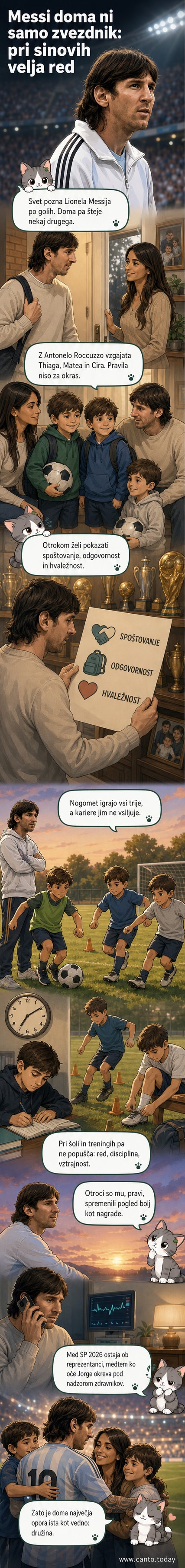 Lionel Messi z ženo in tremi sinovi, družinska fotografija na dogodku