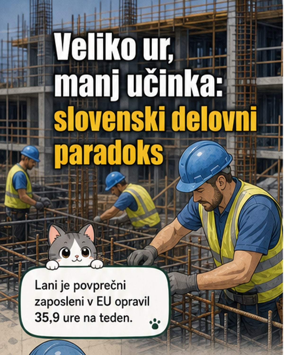 Slovenija v evropskem vrhu po delovnih urah