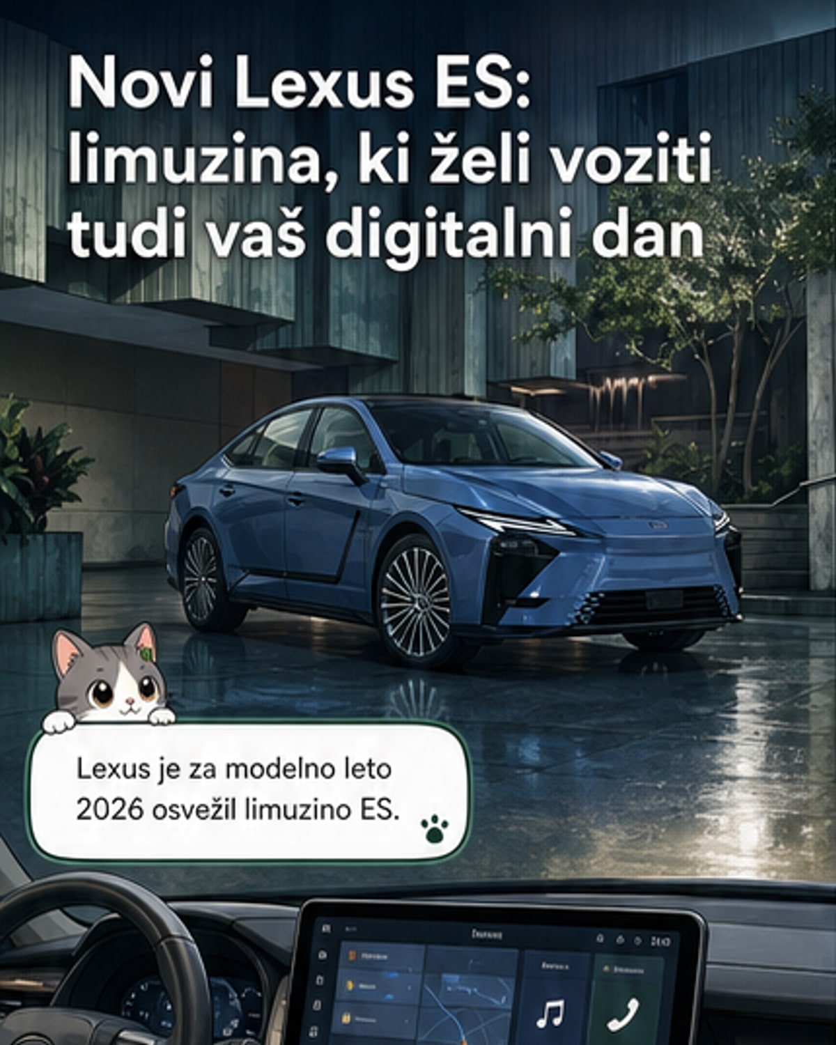 Lexus ES osvežen z 5G in pametnim ključem