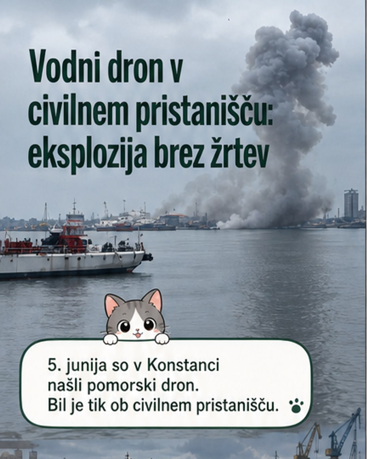 Dron se je samodetoniral v pristanišču