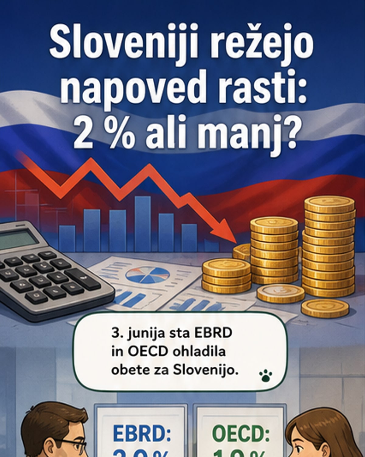 EBRD znižal napoved rasti za Slovenijo