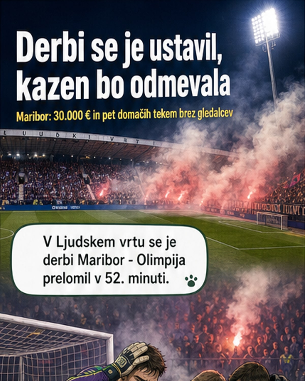 Maribor kaznovan: pet tekem brez gledalcev