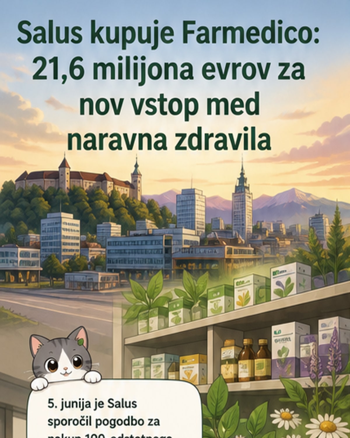 Salus prevzema Farmedico za 21,6 milijona €