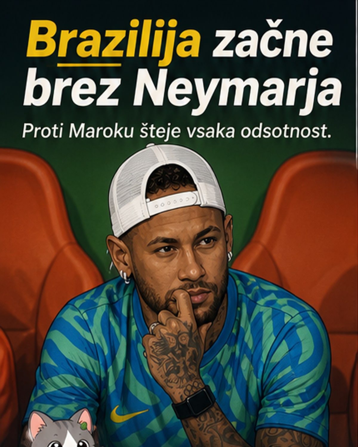 Brazilija brez Neymarja na začetku SP