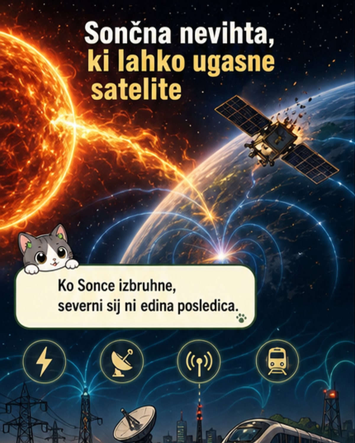 Sončne nevihte lahko uničijo satelite