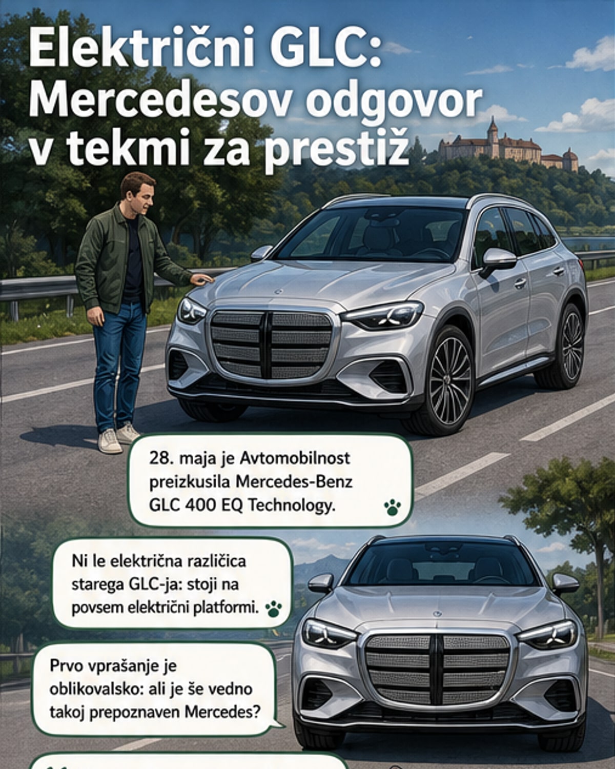Mercedesov električni GLC: moč, tišina, napredek