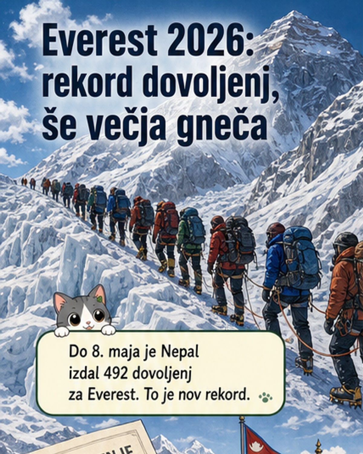 Rekordno število plezalcev na Everest