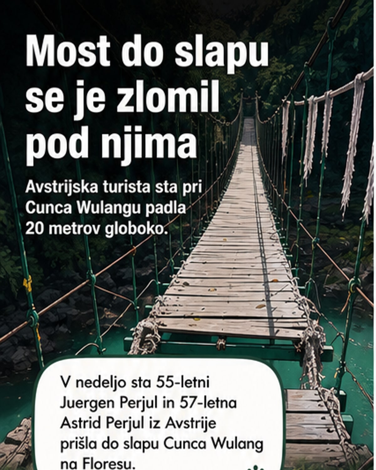 Pod nogama se jim zrušil most