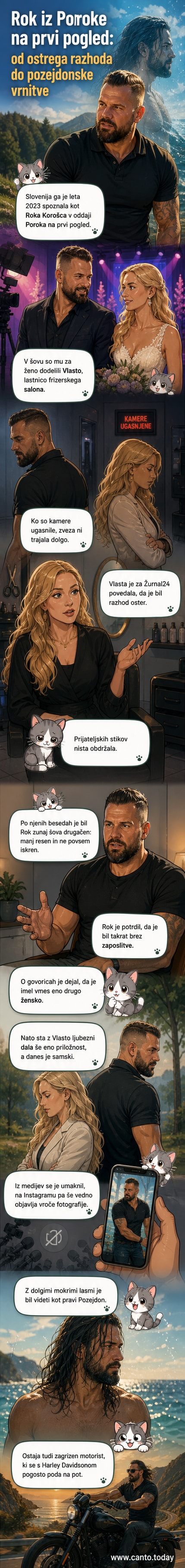 Rok Korošec z dolgimi mokrimi lasmi in v rokah ključa Harleyja, v ozadju morje