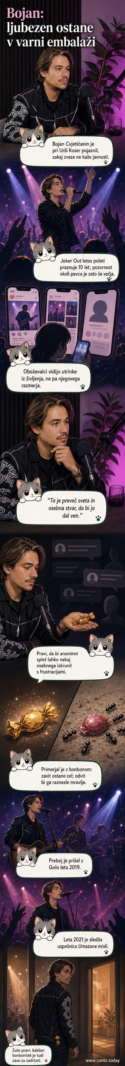 Bojan Cvjetičanin na srečanju z gledalci, v ozadju logotip skupine Joker Out.