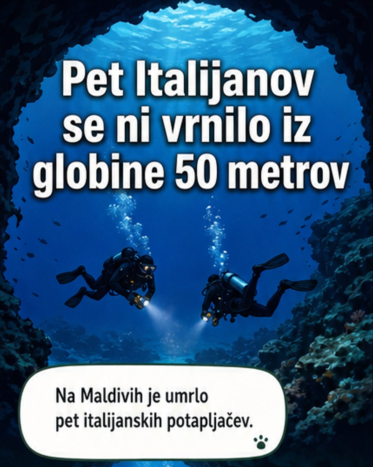 Na Maldivih umrlo pet potapljačev