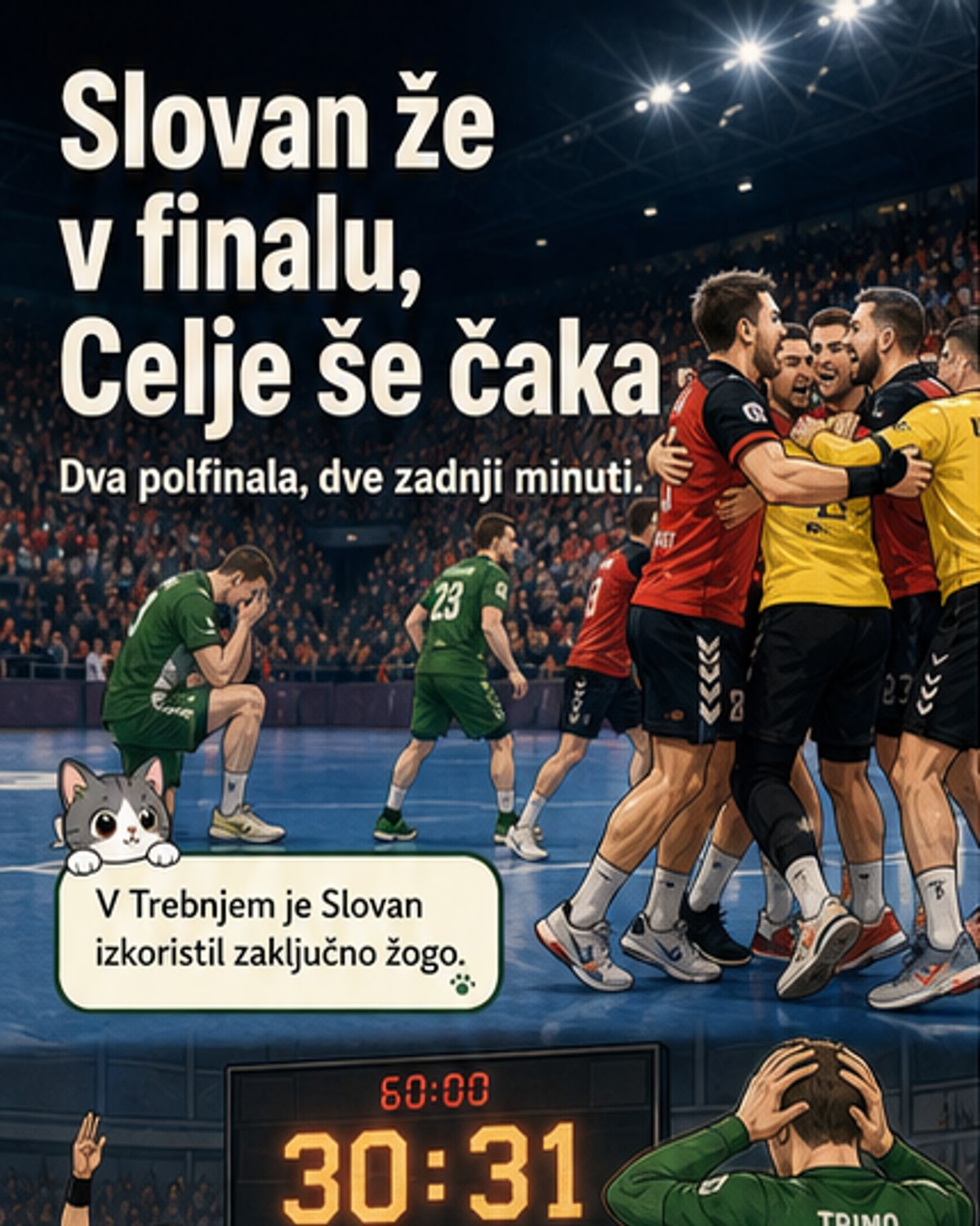 Dramatični polfinali: Slovan naprej, Celje v tretjo tekmo