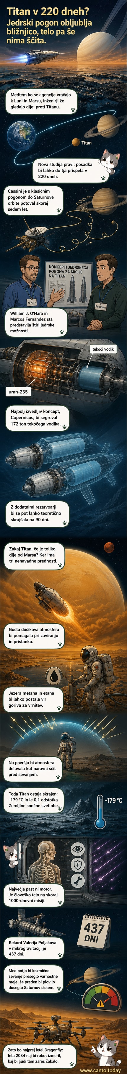 Umetnikova predstava pristanka na Titanu z zvezdami v ozadju in gostim ozračjem.