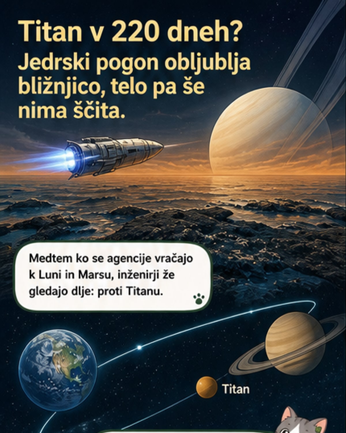 Človek na Titanu? Jadrski pogon v 220 dneh