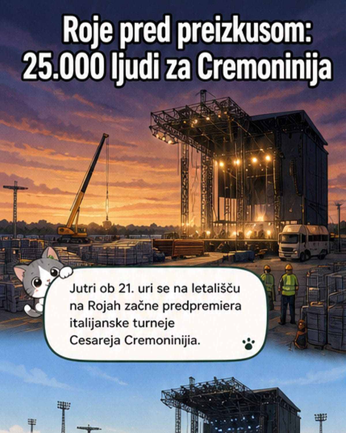 Cremoninijev koncert odpre novo prizorišče