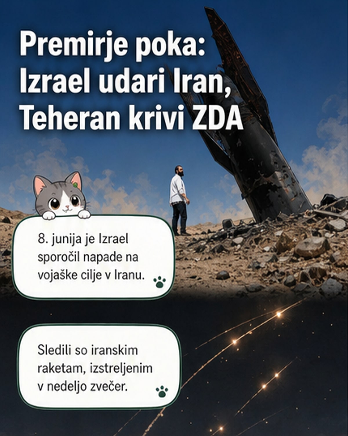 Izrael napadel cilje v Iranu po raketnem napadu