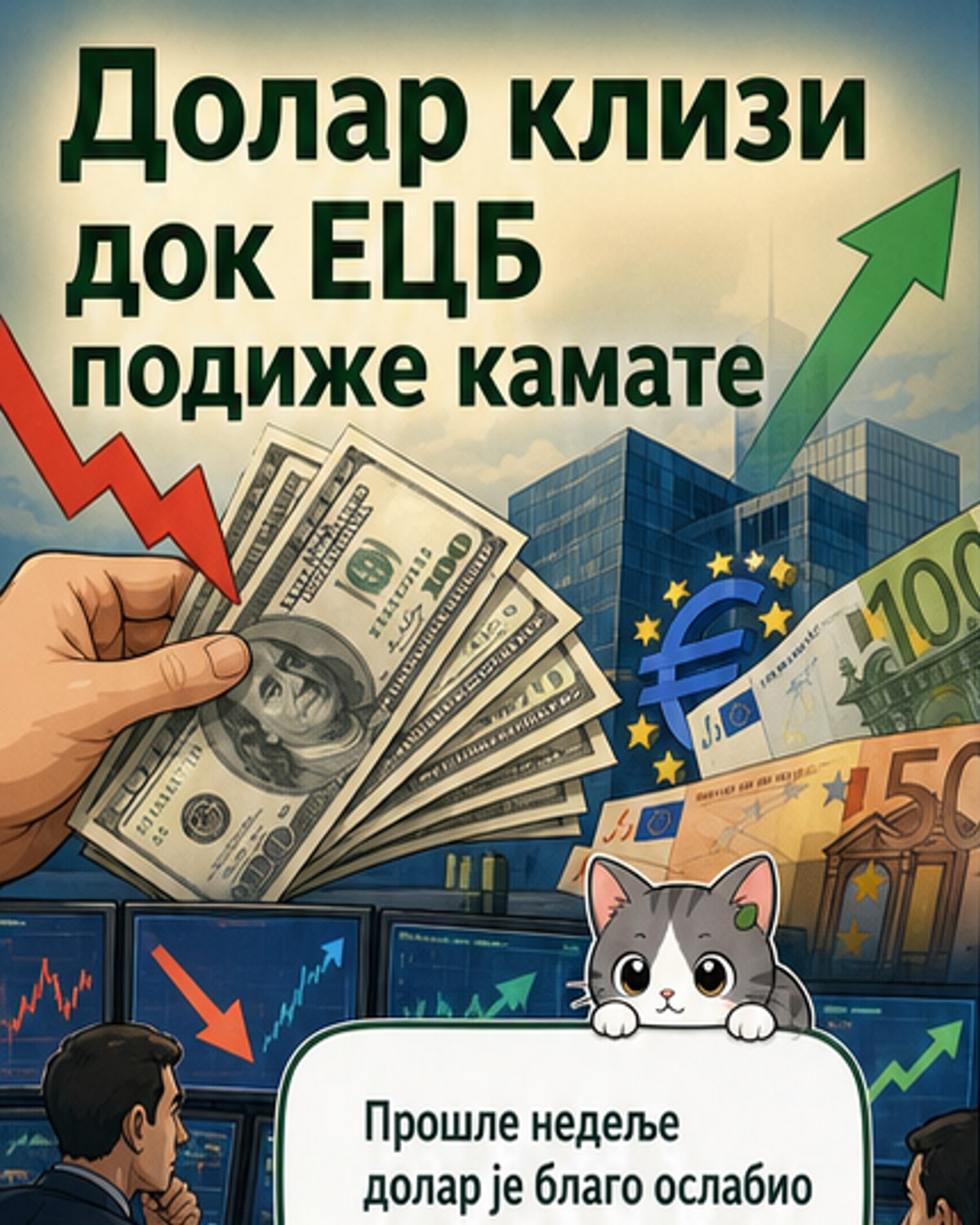 Долар у паду после повећања камата ЕЦБ