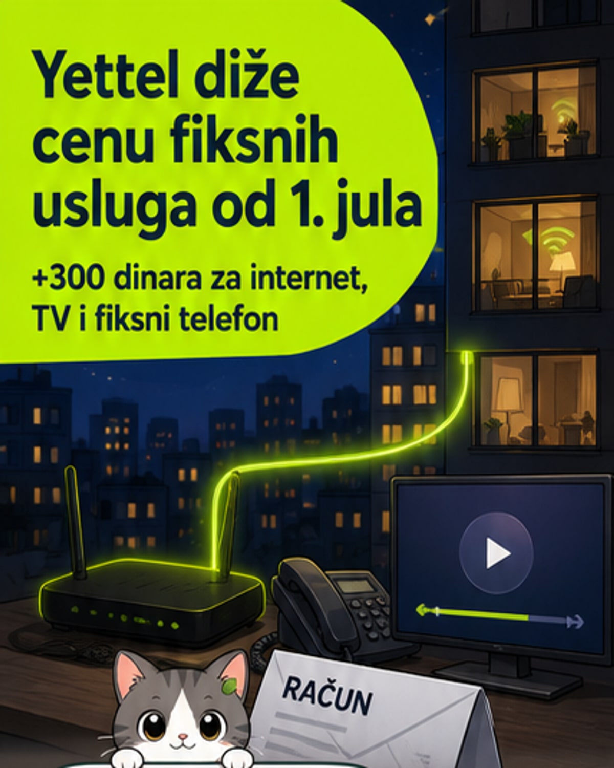 Yettel povećava cene za 300 dinara