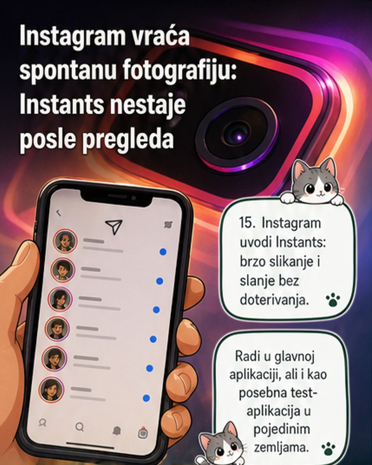 Instagram vraća spontanost: nove nestajuće fotografije