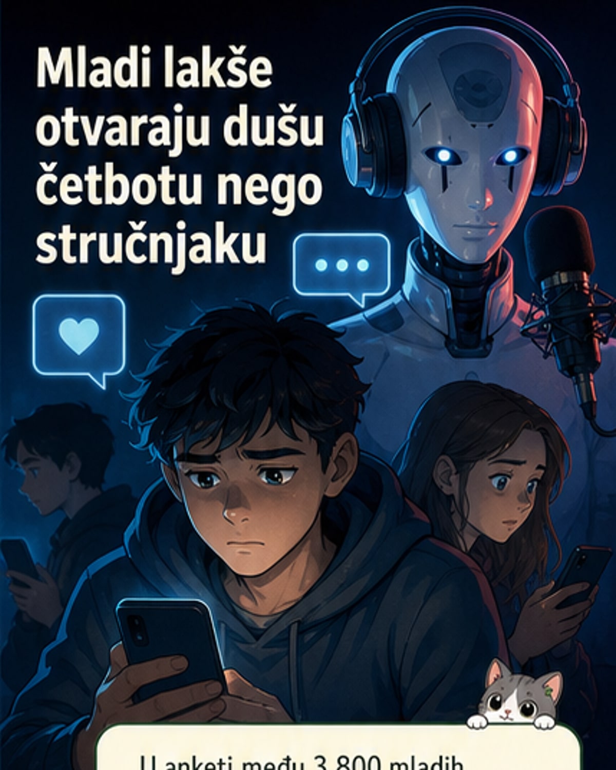 Mladi više veruju AI četbotovima nego psiholozima