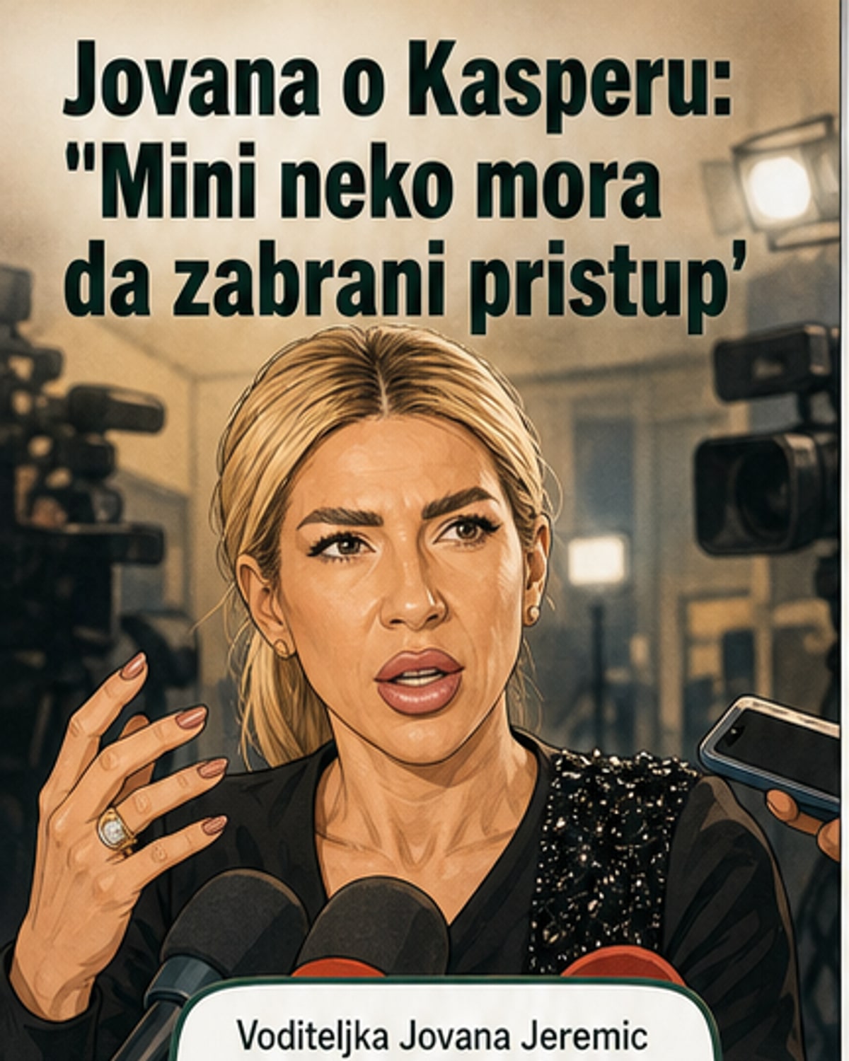 Илустрација Јоване Јеремић и Каспера са симболичним 'демонским' елементима у позадини, док Мина Костић изгледа растресена у болници.