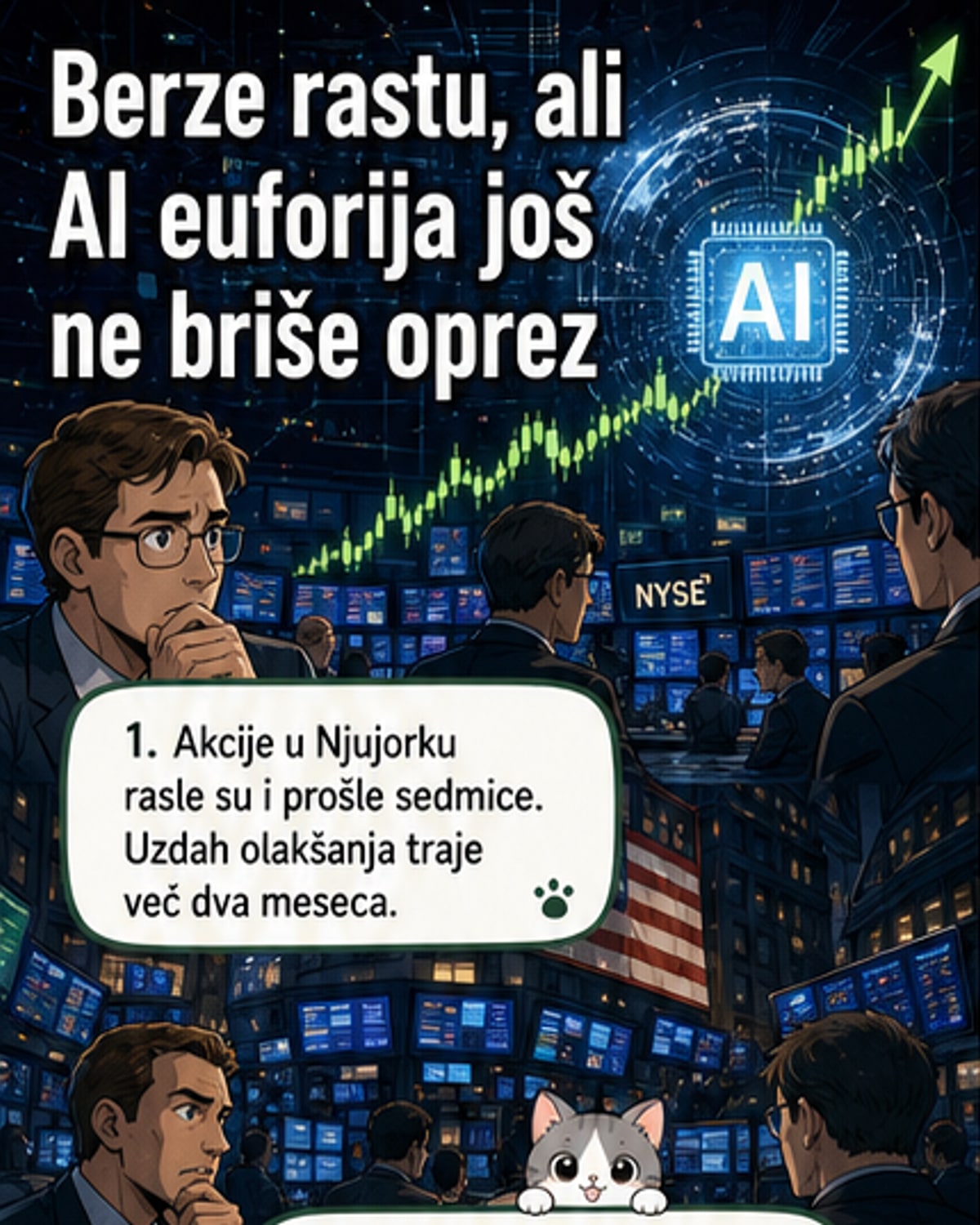 AI pogoni berze, ali inflacija i dalje brine