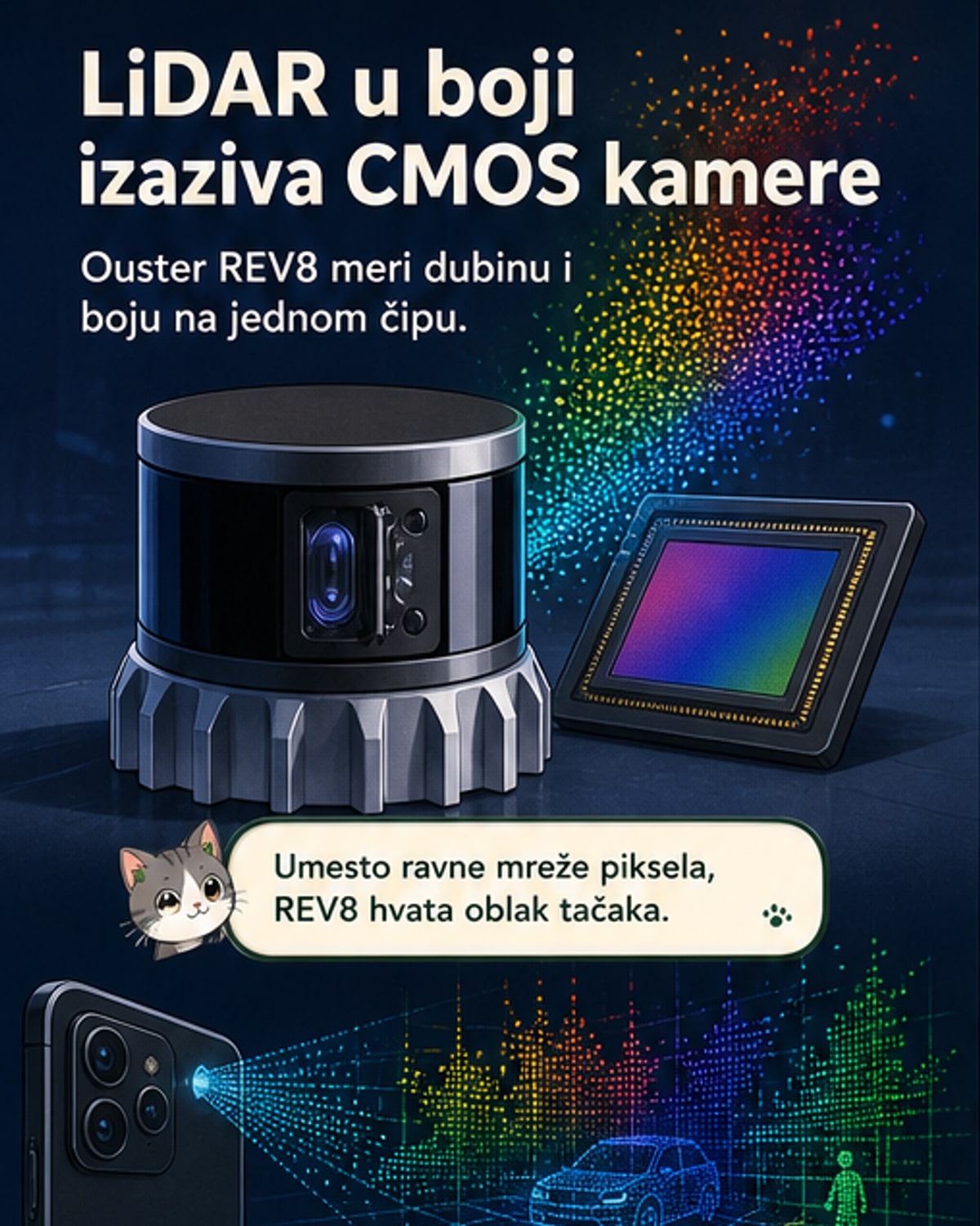 LiDAR čip koji vidi boju i dubinu