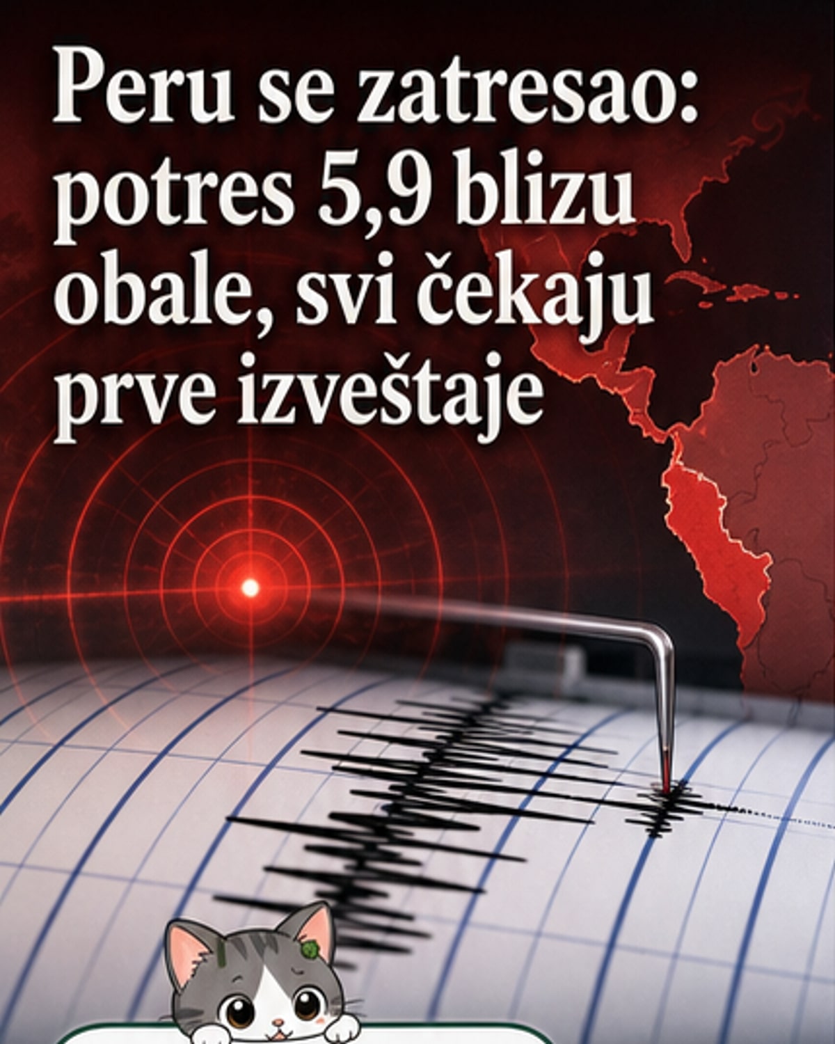 Земљотрес јачине 5,9 погодио обалу Перуа