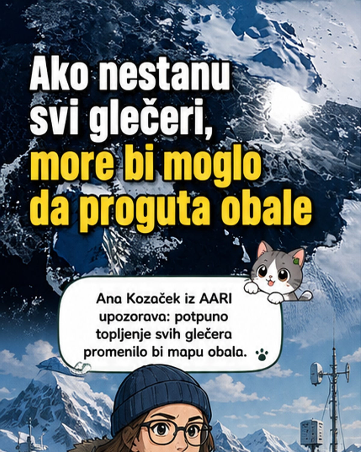 Сви глечери се топе: ниво мора до 150 м