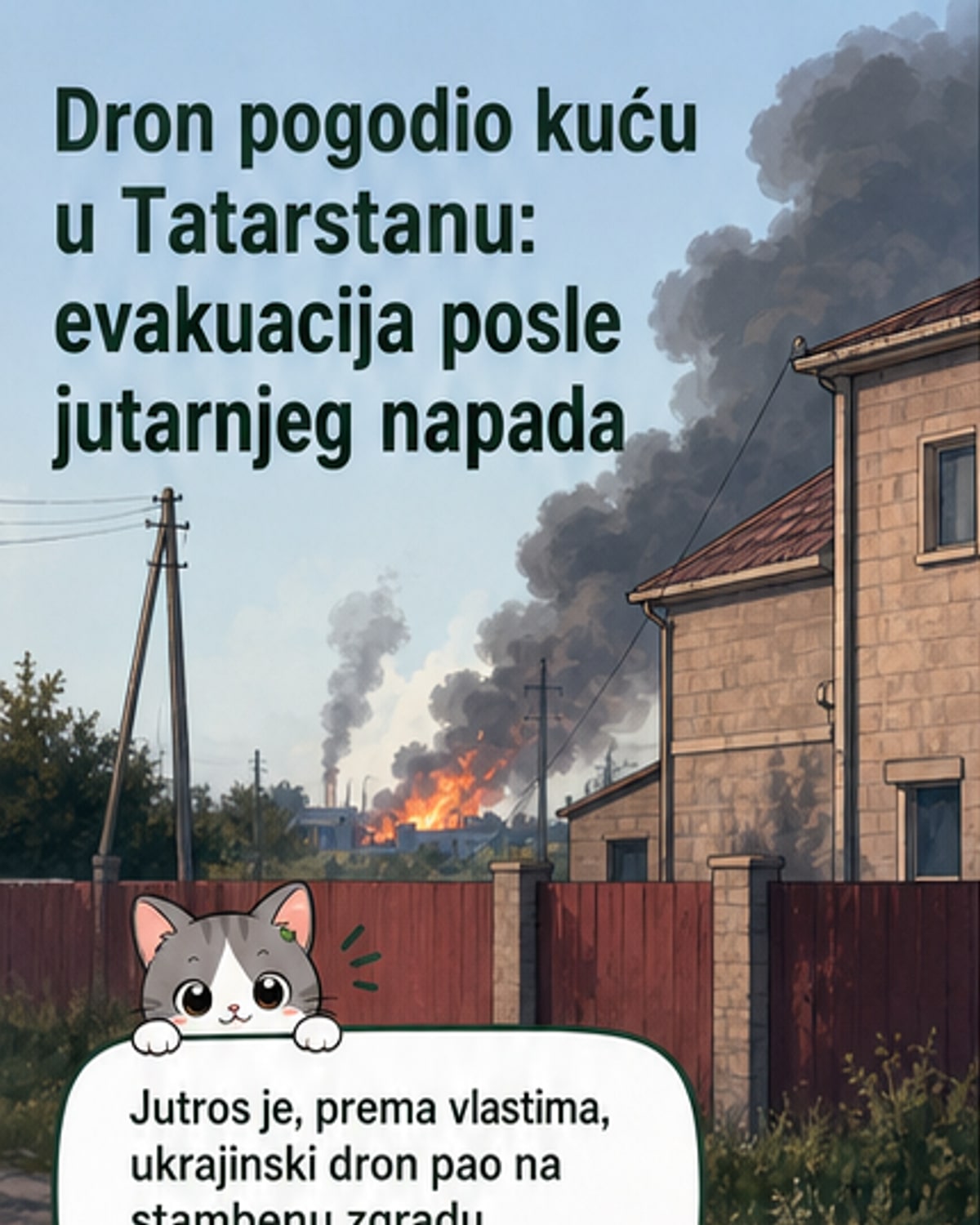 Дрон из Украјине погодио зграду у Татарстану