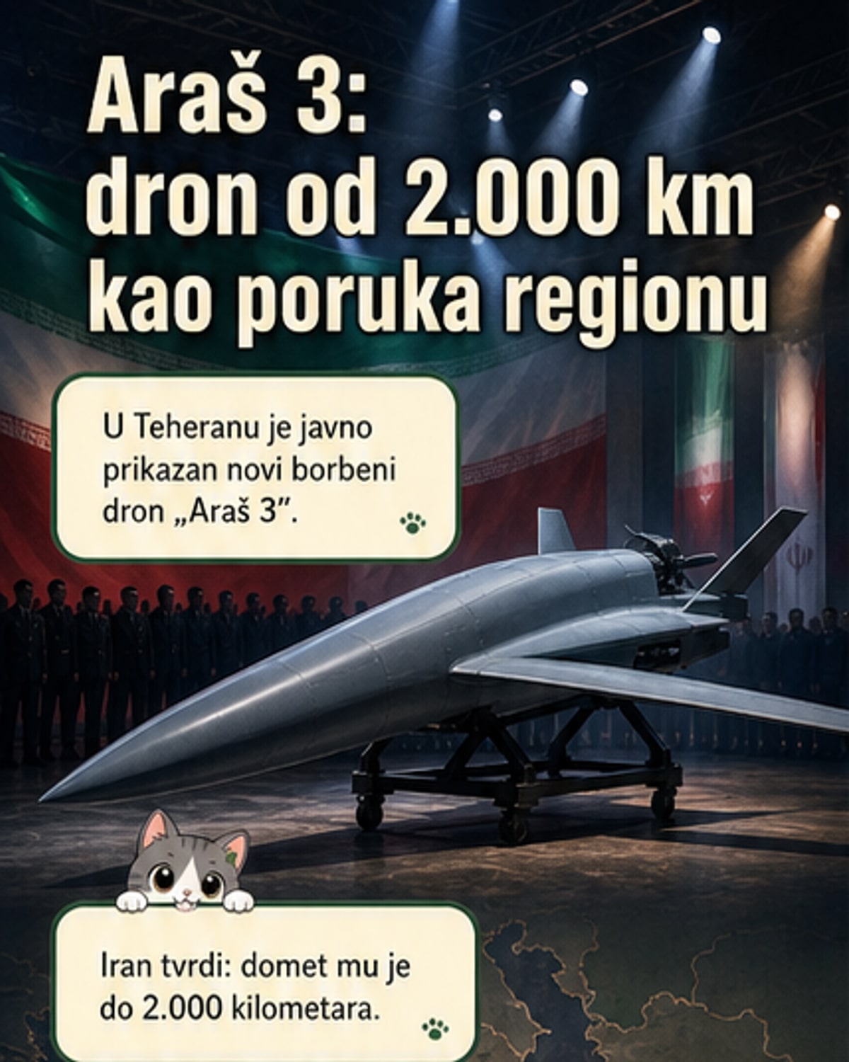 Иран представио дрон домета 2.000 km