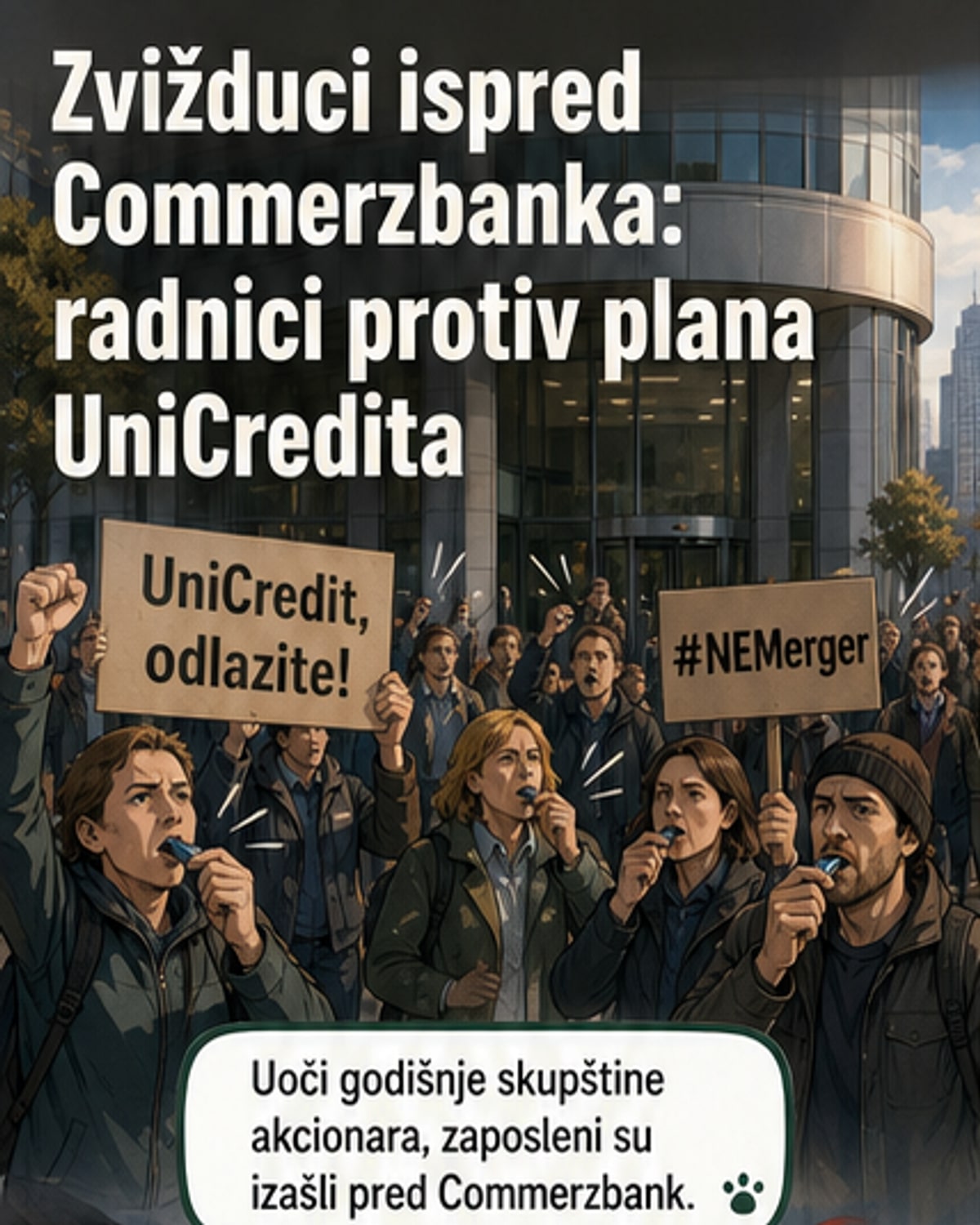Протест у банци: радници против спајања