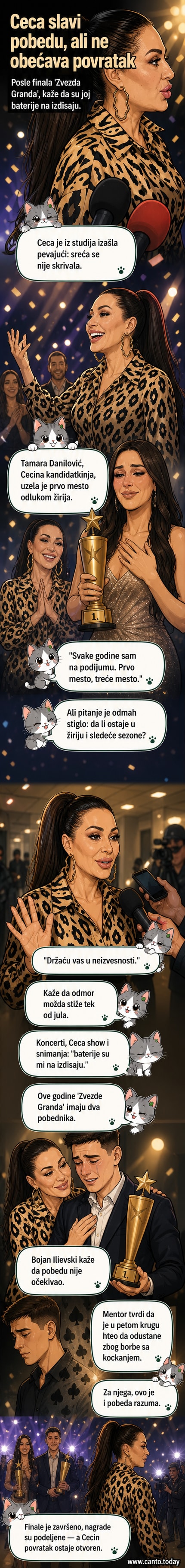 Цеца Ражнатовић на финалној бини „Звезда Гранда“, у тренутку када говори о свом умору и могућем одлазку из шоуа.