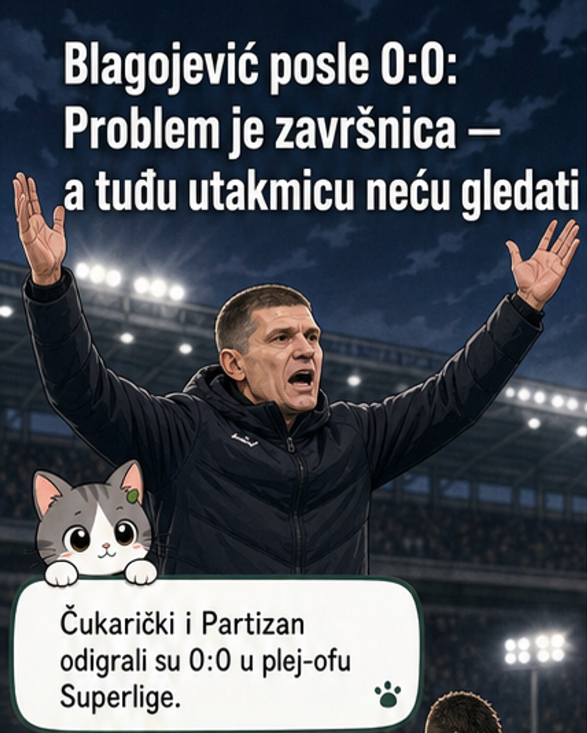 Блажојевић неће гледати утакмицу!