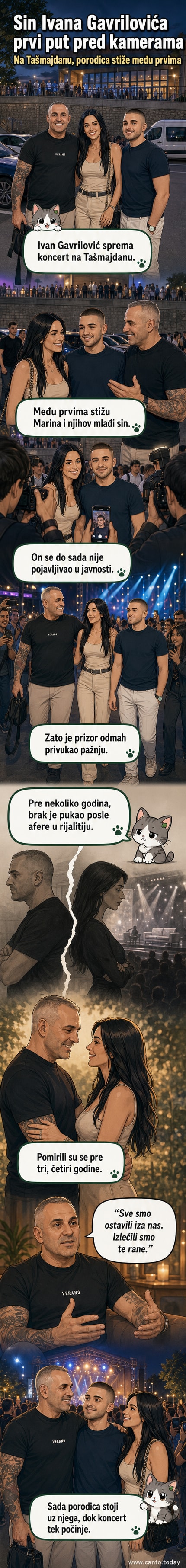 Певач Иван Гавриловић са супругом Марином и сином на концерту у Таšмајдану, тренутак породичног поновног спајања у јавности.