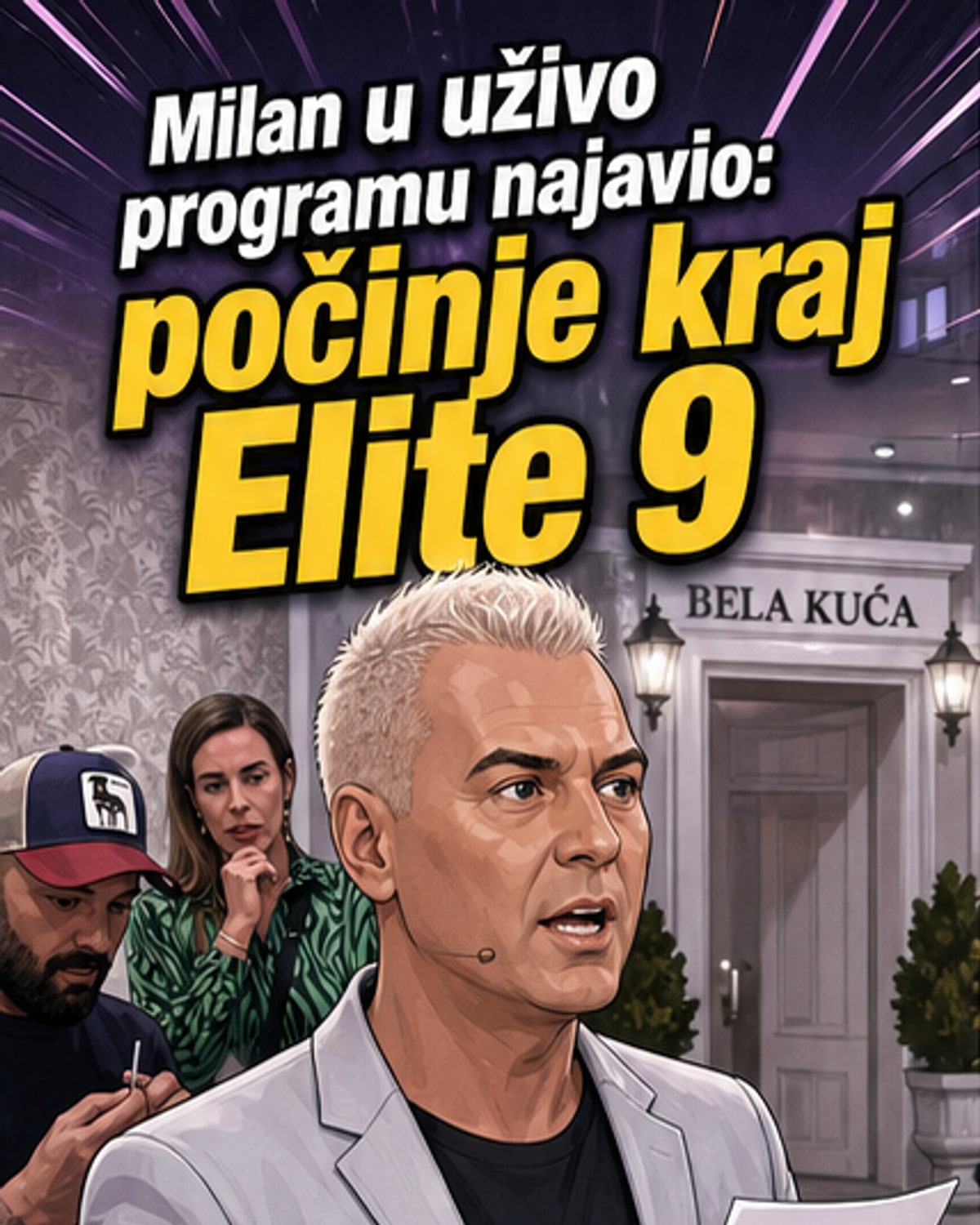 Милан Миловић у студију, у тренутку најаве кастинга за десету сезону ријалитија Елита