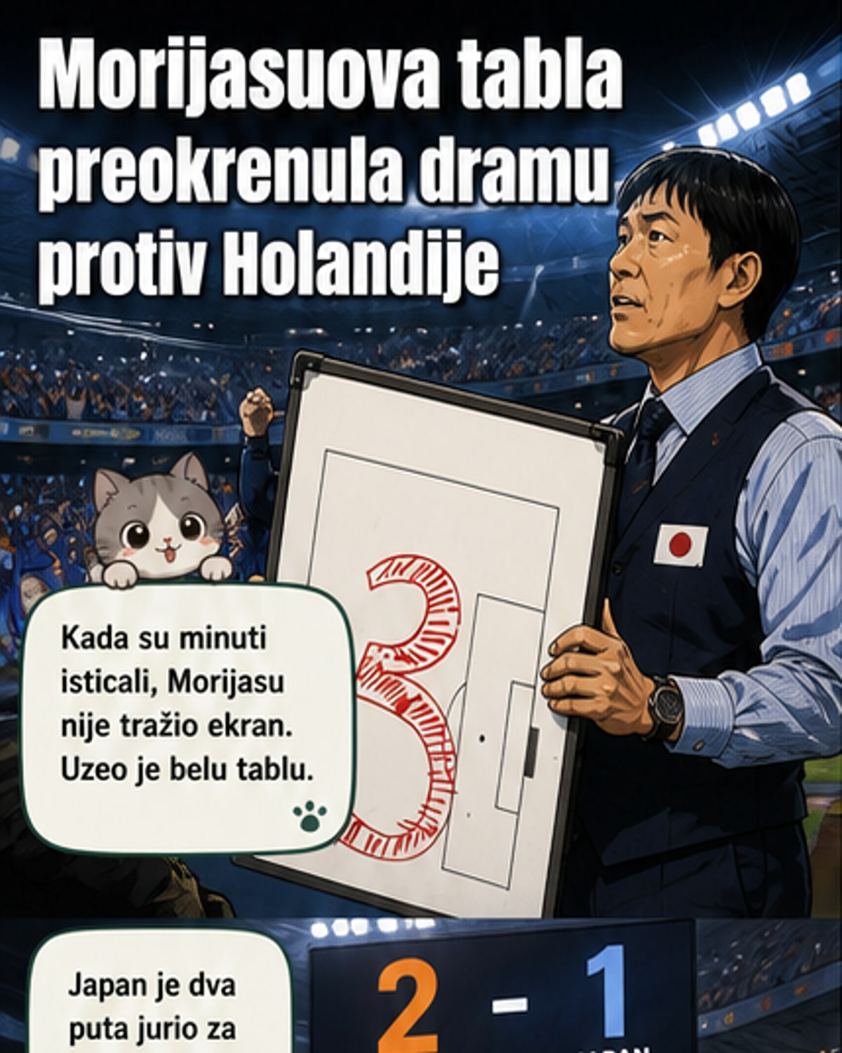 Japan protiv Holandije: 2:2 i bela tabla