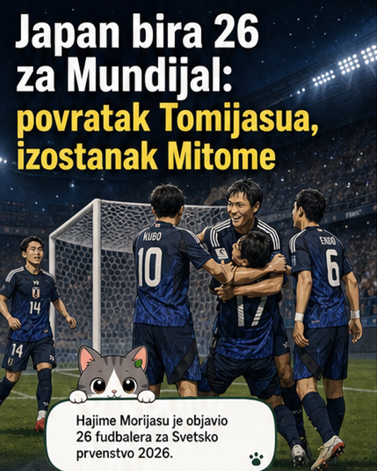 Japan objavio sastav za Svetsko 2026