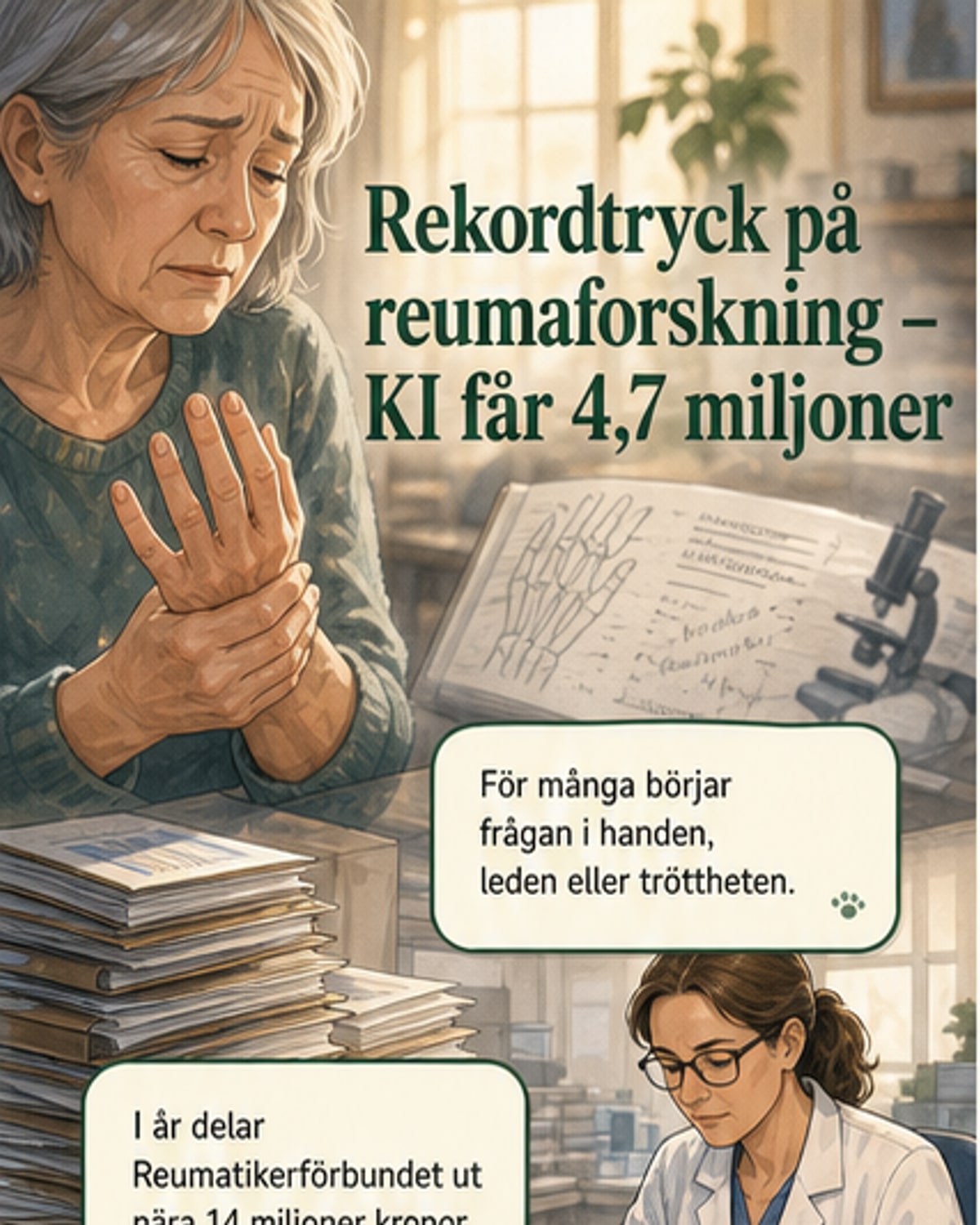 4,7 milj. till KI:s reumatologiforskning