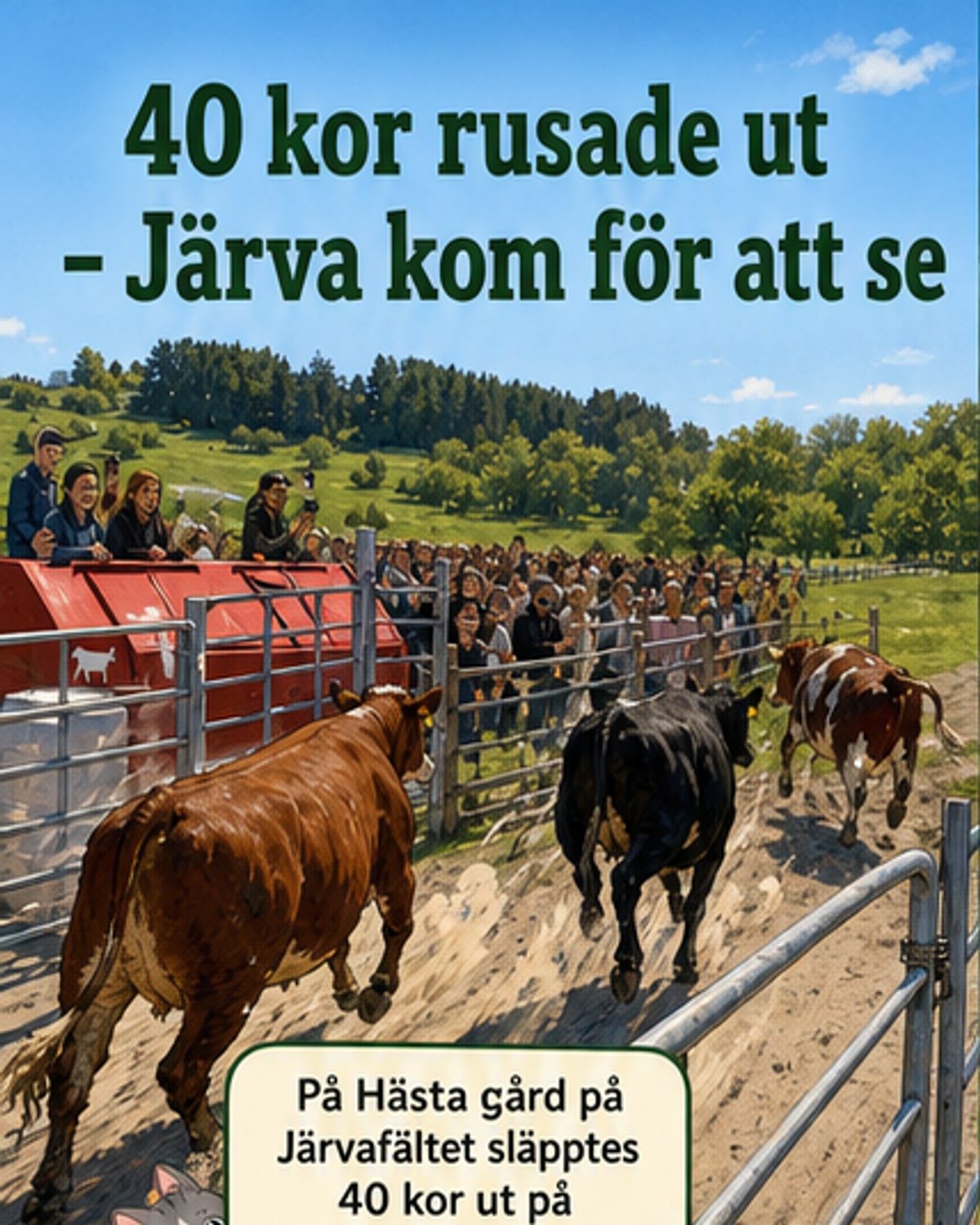 40 kor släppta på sommarbete – folkrus i Järva